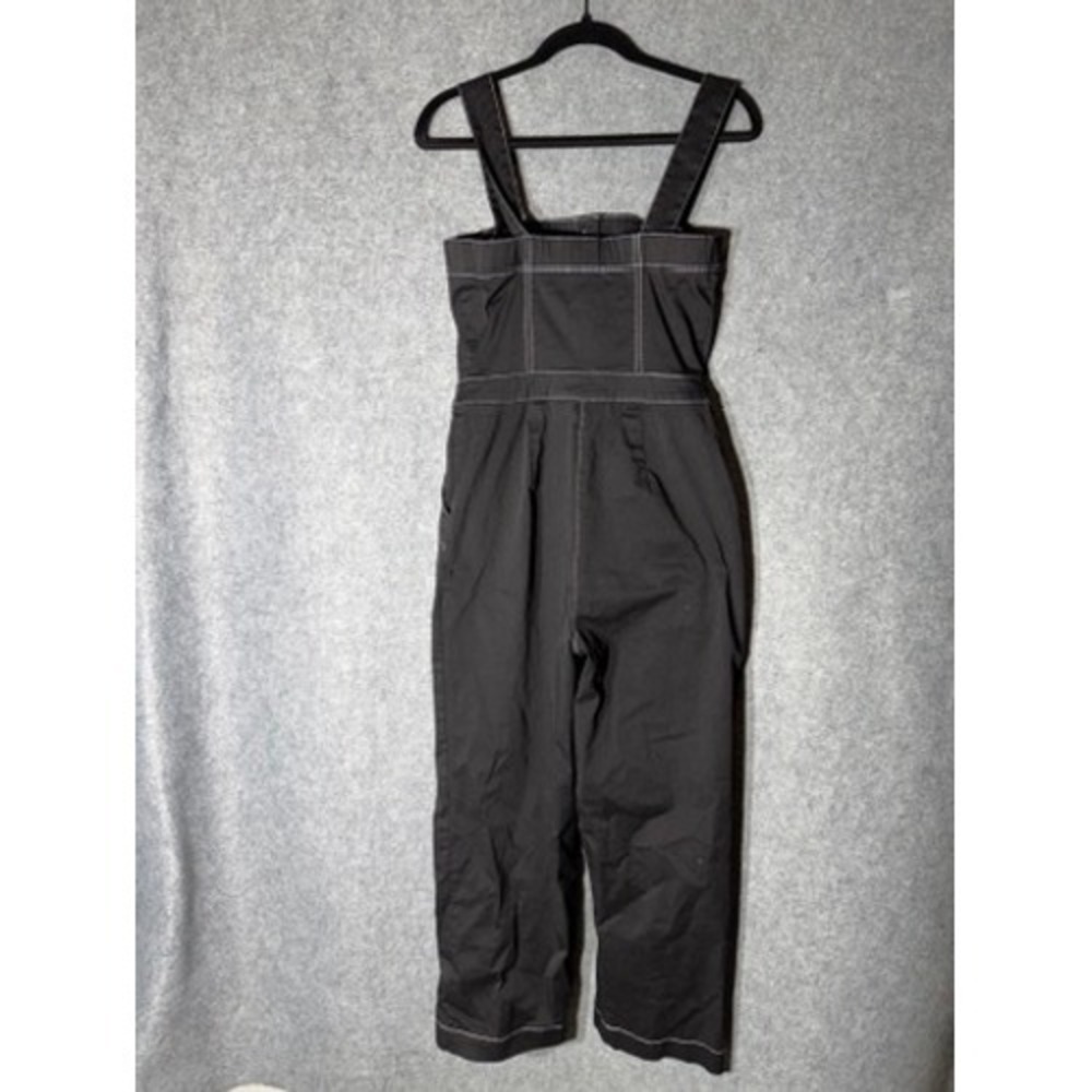 Express x Rocky Barnes Black Contrast Stitch Wide Leg Button Front Jumpsuit XS - Picture 7 of 9